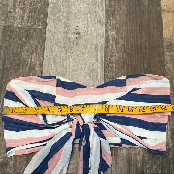 Buddy Love Womens Top Niki Striped Blue Pink White Small Strapless $59 bandeau - Picture 5 of 6